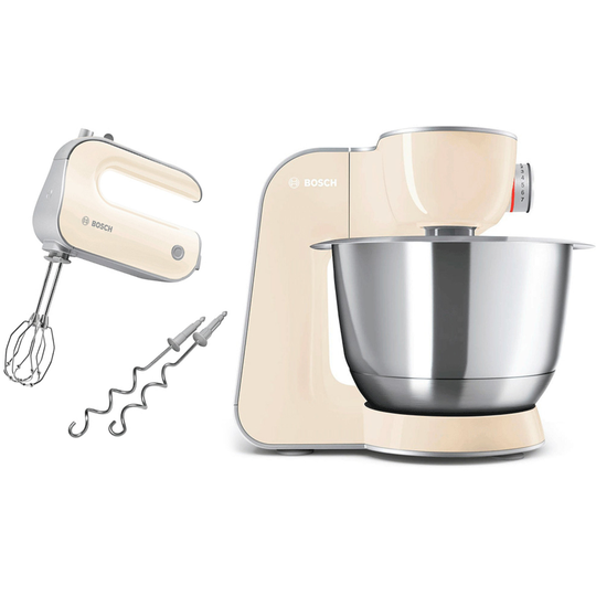 Bosch Köksmaskin MUM5 CreationLine Vanilj/Silver + Elvisp Vanilj StyLine