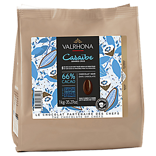 Valrhona Caraibe 66% mörk choklad, 1 kg