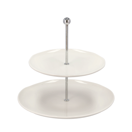 Våningsfat 20+27 cm Vit Porslin