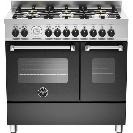 Bertazzoni MAS906 Gasspis 90 cm, 2 ugnar, 6 brännare, modell XT, Svart