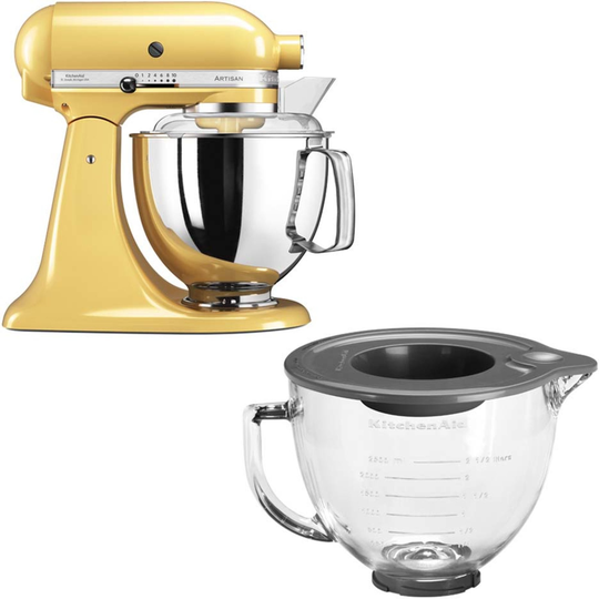 KitchenAid Artisan 175 Gul + Glasskål 5KGB