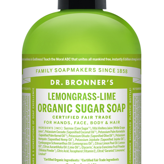 Dr. Bronner’s Magic Soaps Dr. Bronner’s Lemongrass-Lime Sugar Soap 355 ml