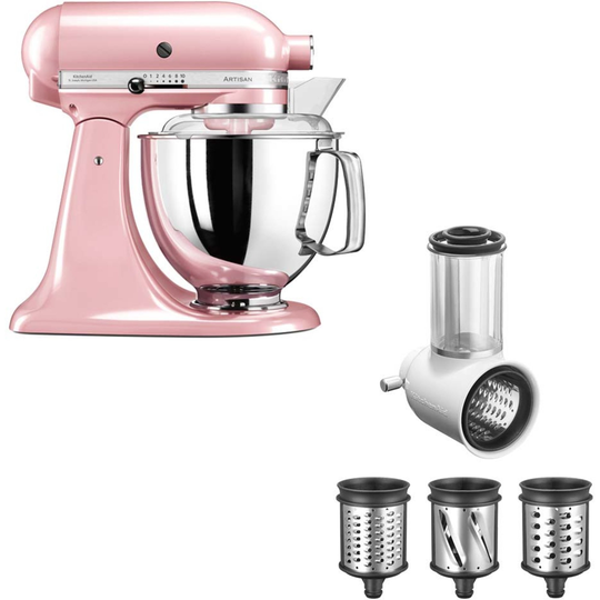 KitchenAid Artisan 175 Silky Pink + Grönsaksskärare 5KSMVSA