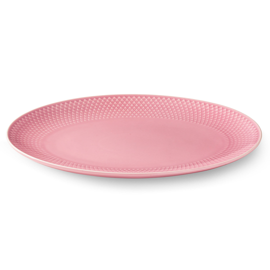 Lyngby Porcelæn Rhombe Color serveringsfat, oval, rosa