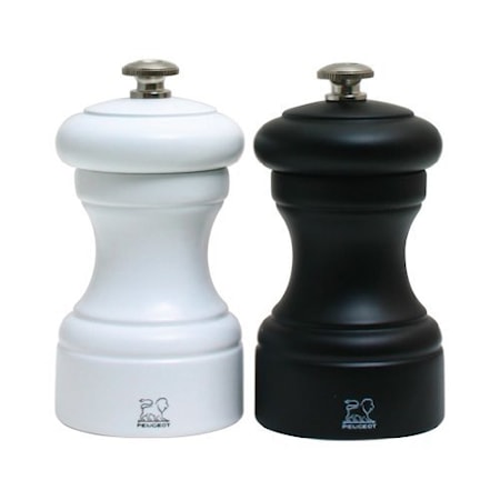 Bistro Salt- & pepparkvarn vit & svart 10 cm