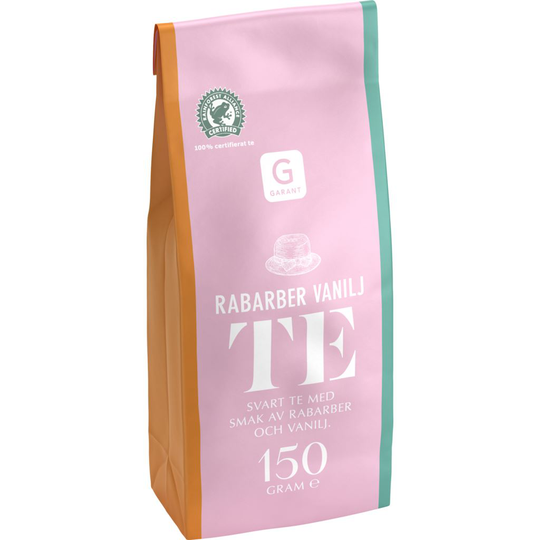 Garant Svart Te Rabarber Vanilj 150 g
