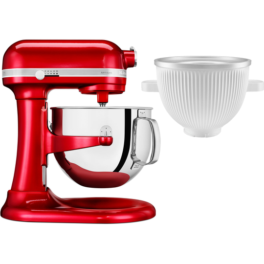 KitchenAid Artisan XL 7580ECA köksmaskin + glassmaskin, röd metallic