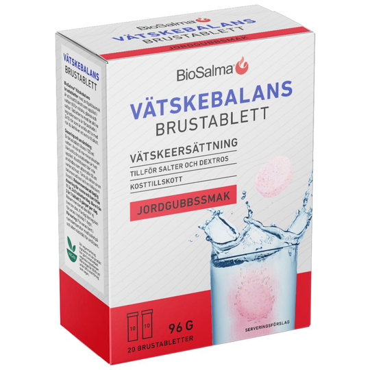 BioSalma Vätskebalans Jordgubbssmak 20 brustabletter