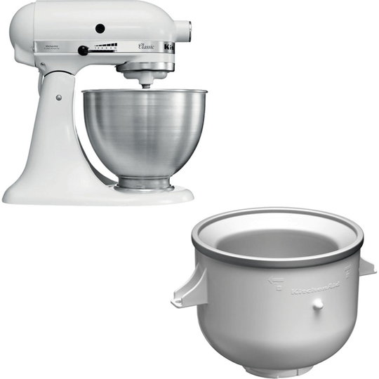 KitchenAid Classic Köksmaskin Vit + Glasstillbehör