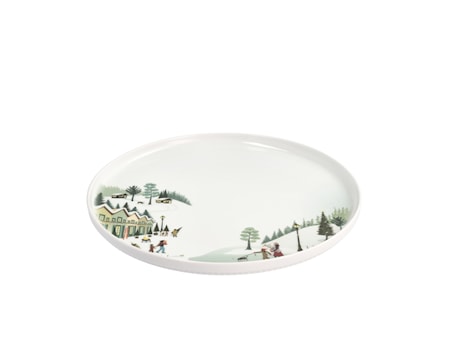 Tallrik flat rak kant Vinter 26 cm Vit Ugnsfast porslin