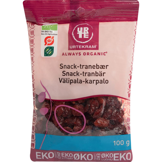 Urtekram Food Snack Tranbär EKO 100 g