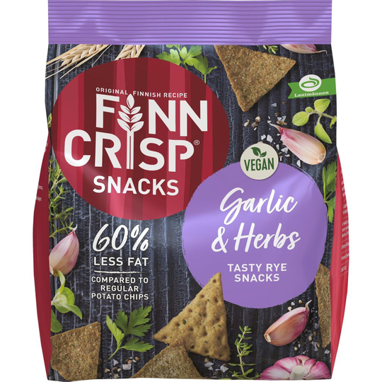 FINN CRISP Rye Snacks Garlic & Herbs 150 g