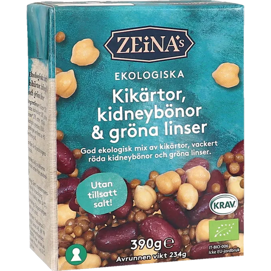 Zeinas 2 x Bönmix Kikärtor Kidneybönor Linser Eko