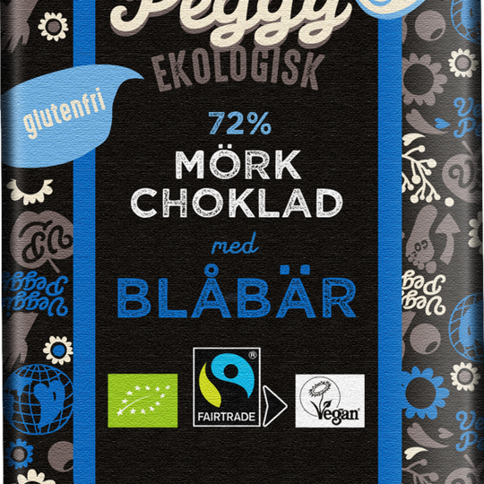 Veggie Peggy Mörk Choklad Blåbär 85 g