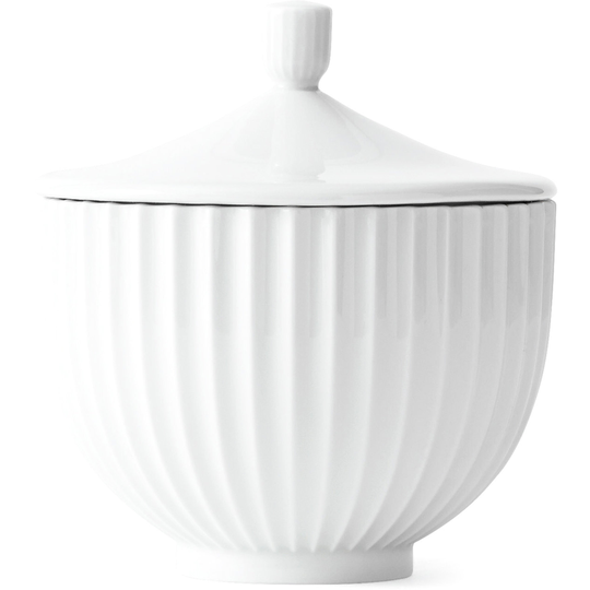 Lyngby Porcelæn Bonbonniere 14 cm., vit
