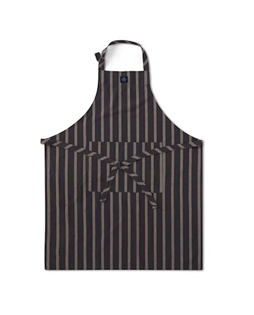 Striped Oxford Apron 80x105 Mörkgrå/Beige/Röd