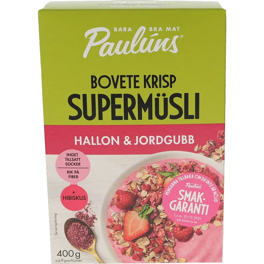 Paulúns Supermüsli Hallon & Jordgubb