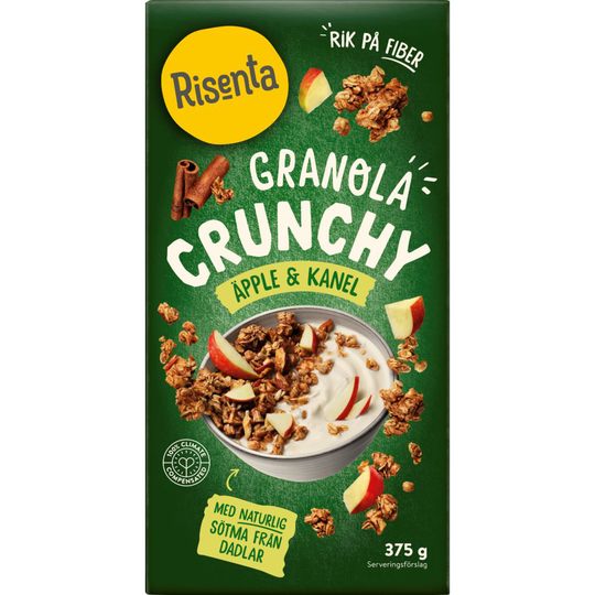 Risenta Crunchy Granola Äpple & Kanel 375 g