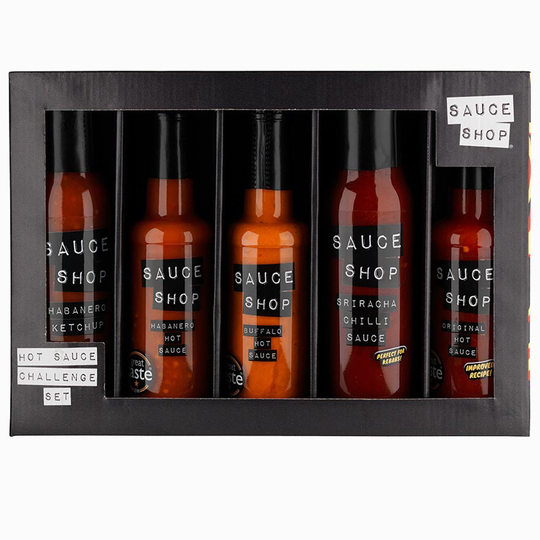 Sauce Shop Gåvoset med 5 såser, Hot Sauce Challenge
