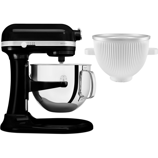 KitchenAid Artisan XL 7580EOB Köksmaskin + Glassmaskin, Svart
