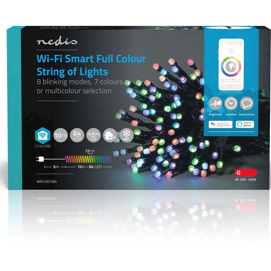 Nedis Ljusslinga WIFI 10m 84 led RGB