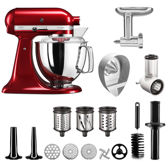 KitchenAid Artisan KSM175PSECA Köksmaskin + Tillbehörspaket, Röd Metallic