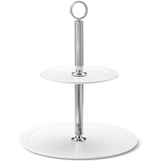 Georg Jensen Bernadotte 2-våningsfat Porslin/Rostfritt