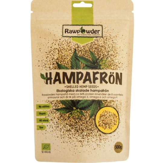 Rawpowder Skalade Hampafrön 300 g