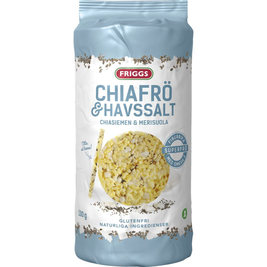 Friggs Majskakor Tunna - Chiafrö & Havssalt 130 g