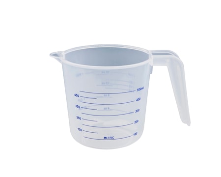 Måttkanna 0,5L klar/blå