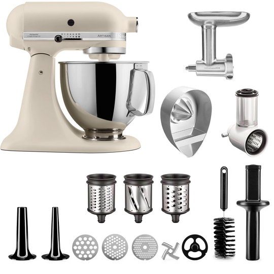 KitchenAid Artisan KSM175PSEFL Köksmaskin + Tillbehörsset, Fresh Linen