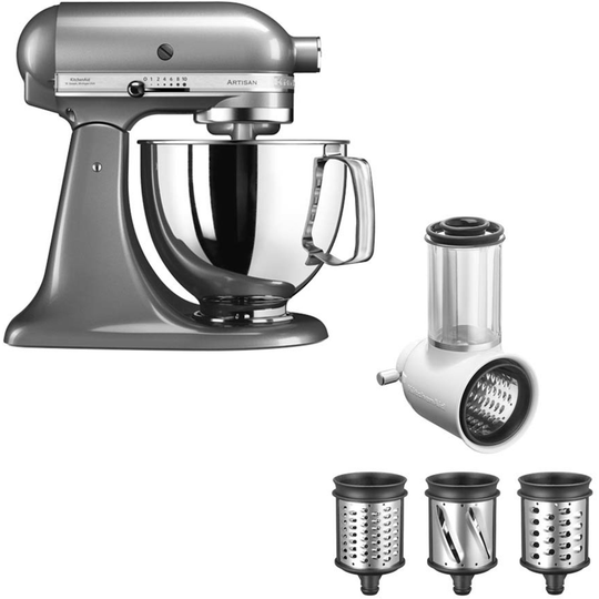 KitchenAid Artisan 125 Countur Silver + Grönsaksskärare 5KSMVSA