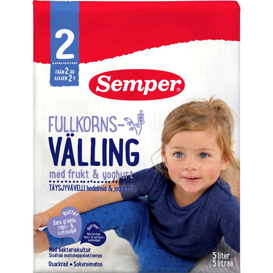 Semper Fullkornsvälling Frukt & Yoghurt 2år 5 liter 725 g