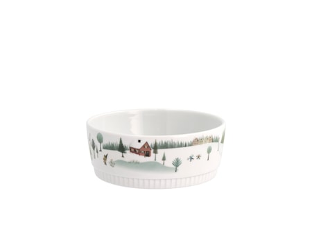 Skål rak kant Vinter 14 cm 0,5L Vit Ugnsfast porslin