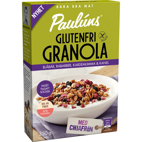 Paulúns Glutenfri Granola med Blåbär 350 g