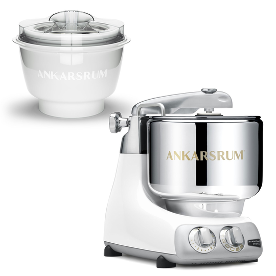 Ankarsrum AKM 6230 köksmaskin med glassmaskin, mineral white