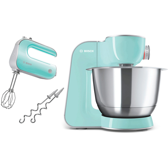 Bosch Köksmaskin MUM5 CreationLine Turkos/Silver + Elvisp Mintturkos StyLine