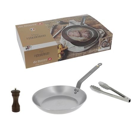BOX #STEAKLOVER Stekpanna Mineral B Ø 26cm + Kökstång + Pepparkvarn