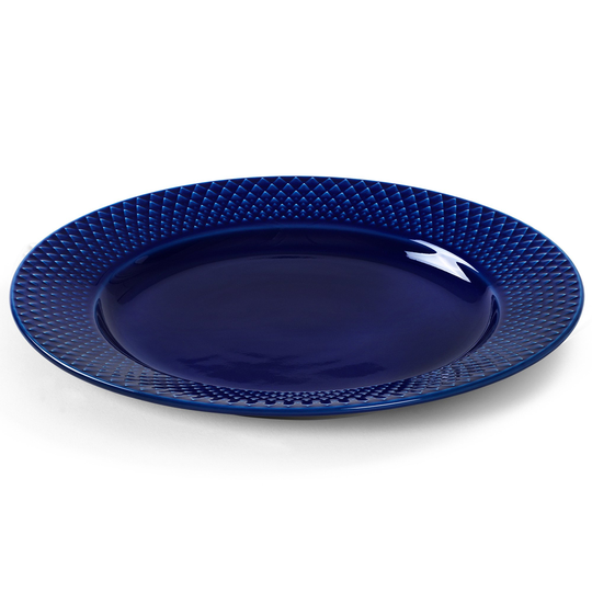 Lyngby Porcelæn Rhombe Color tallrik, 23 cm, mörkblå