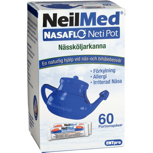 NeilMed NasaFlo Nässköljarkanna Blå 1 st & Portionspåsar 60 st