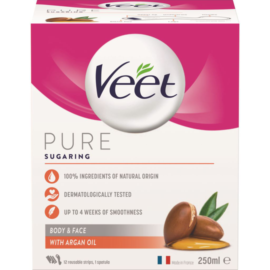Veet Pure Sugaring Warm Wax Argan Oil Body & Face 250 ml