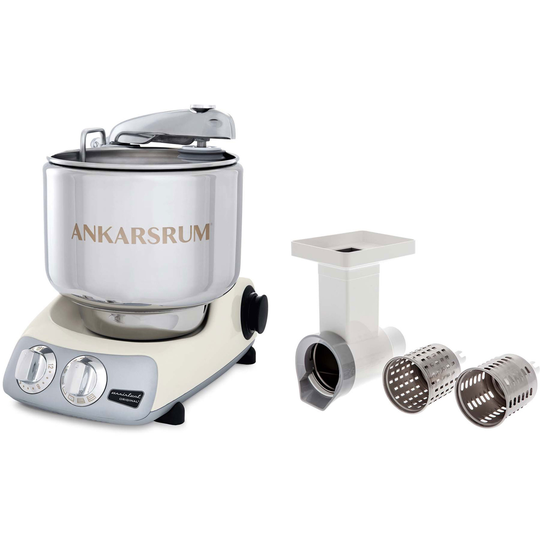 Ankarsrum AKM 6230 köksmaskin + Grönsaksskärare, ljus creme