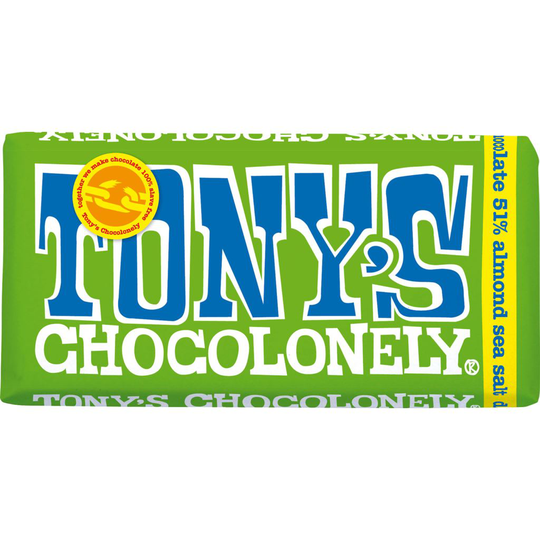 Tony´s Chocolonely Choklad mörk mandel & havssalt 180 g