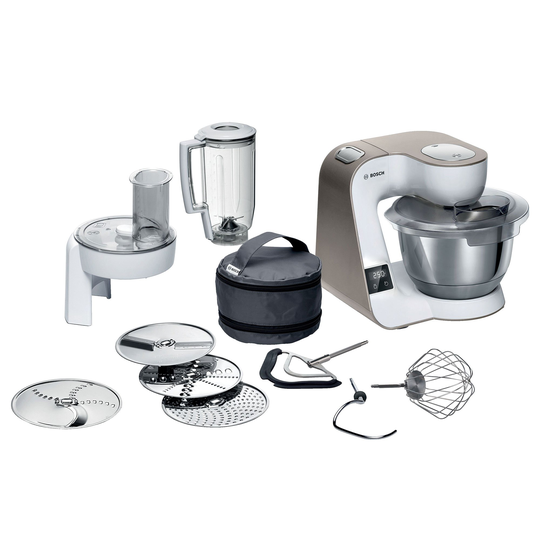 Bosch MUM5XW20 köksmaskin, 1000 W, vit/champagne