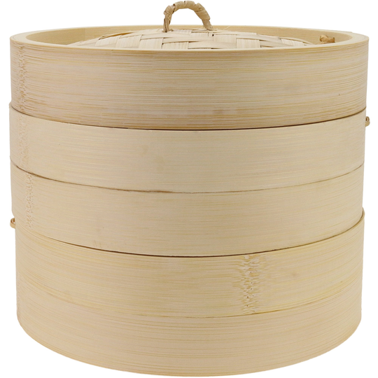 Essentials Ångkokare bambu 20 cm, 2 lager med lock