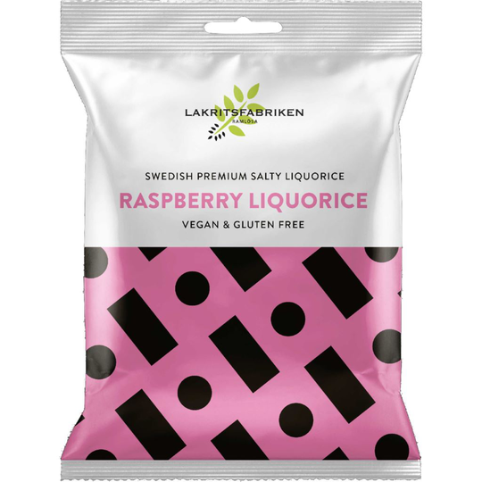 Lakritsfabriken Premium White Salty Raspberry Liquorice 100 g