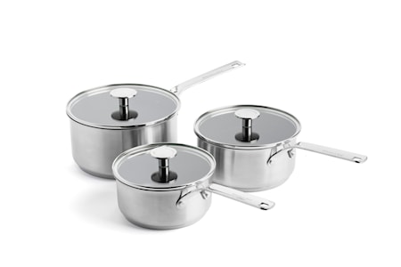 Non-Stick Kastruller 3-delar Borstat Stål